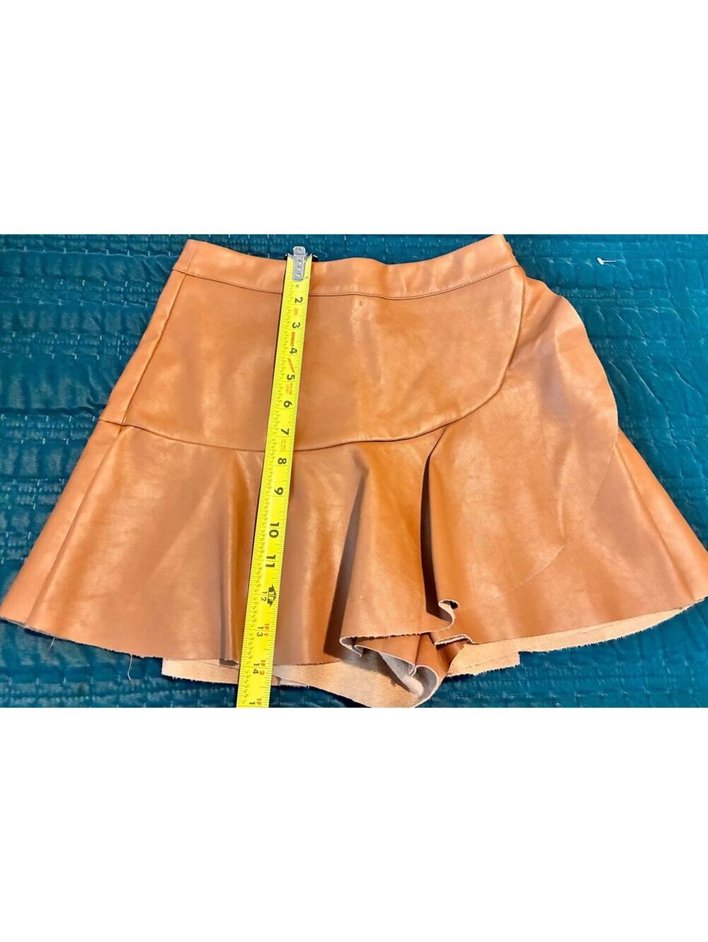DO+BE Faux Leather Skort with Flared Skirt Detail Small